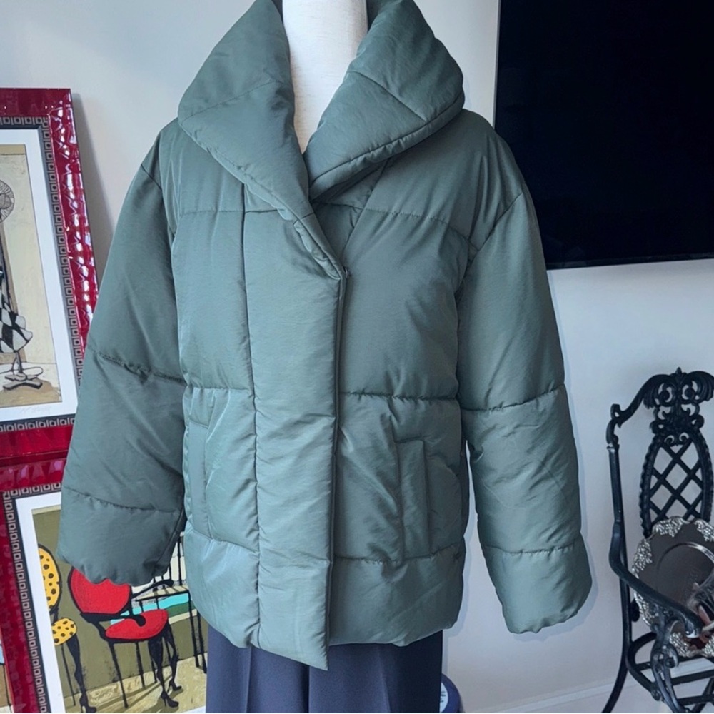 Vince Camuto Sage Green Puffer Coat